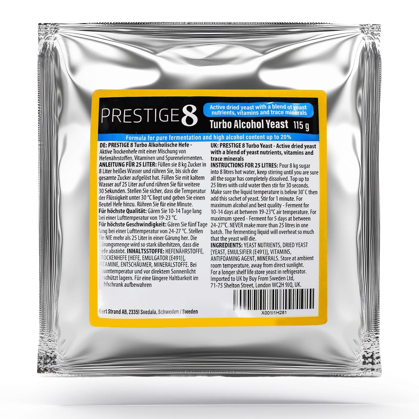 Prestige 8 Turbo Yeast